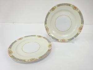 オールドノリタケ　フラワーブーケ　プレート　ペア(22センチ)